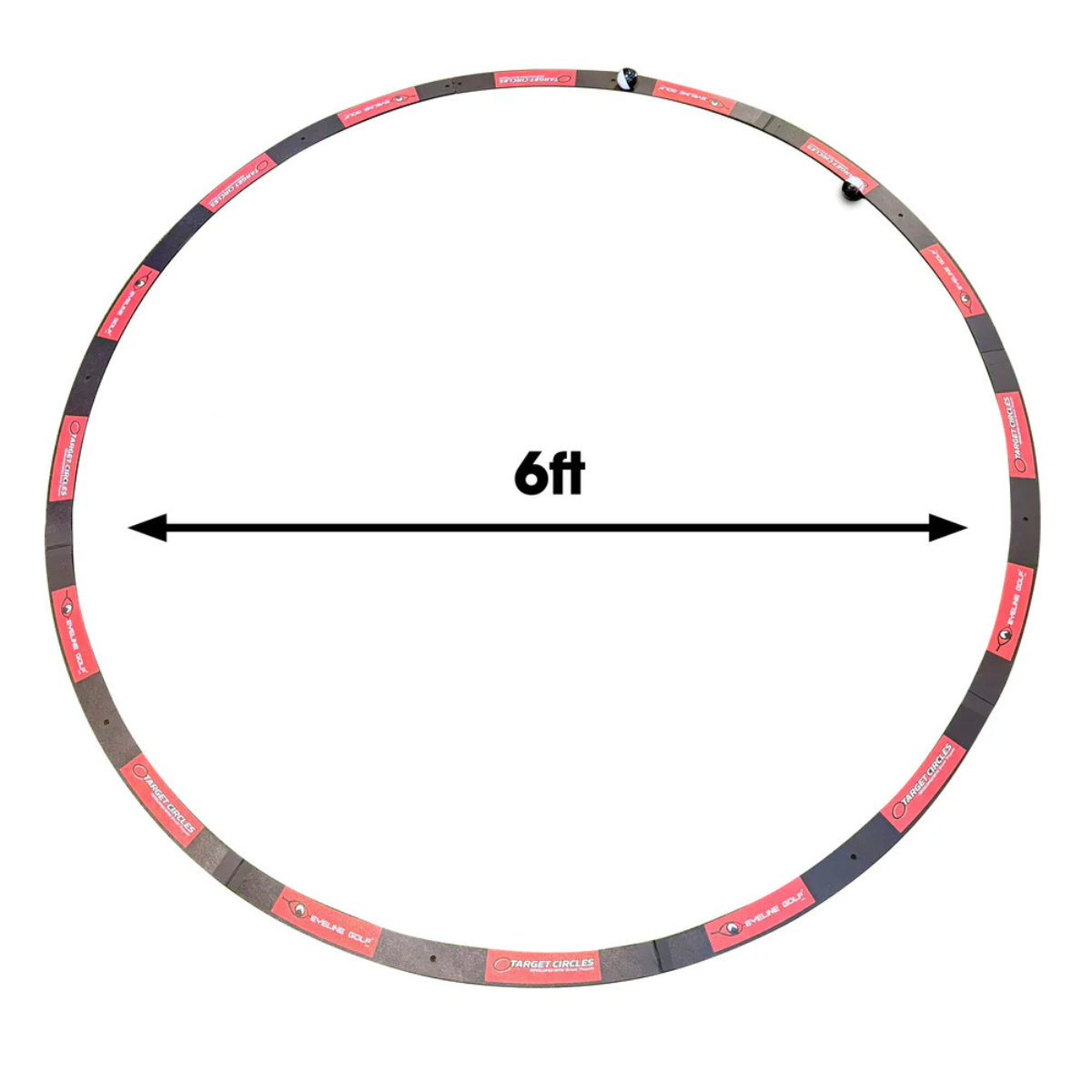 Target Circle with red accents and measurement label indicating 6 feet on a white background