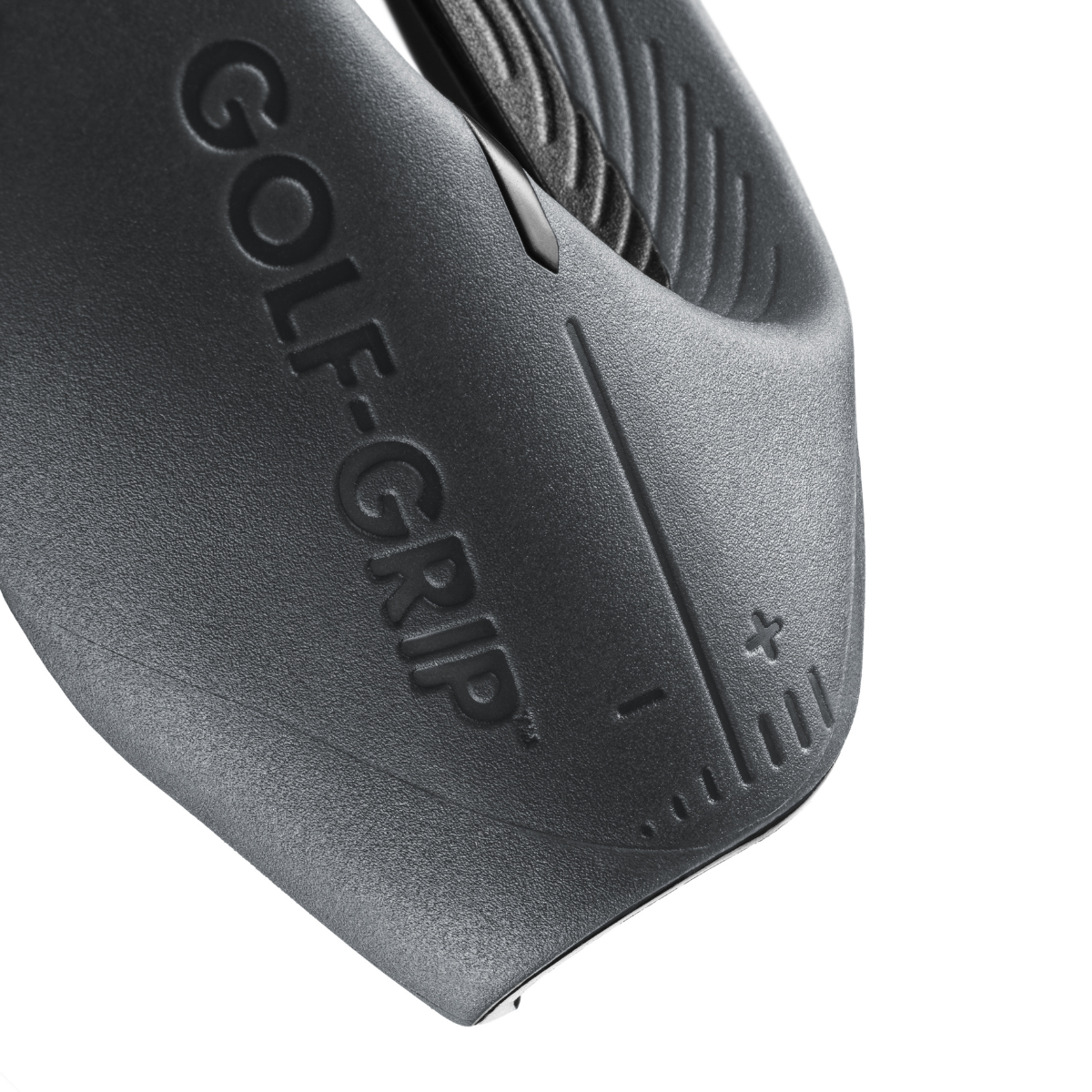 Black golf club grip with 'GOLF-GRIP' branding on a white background