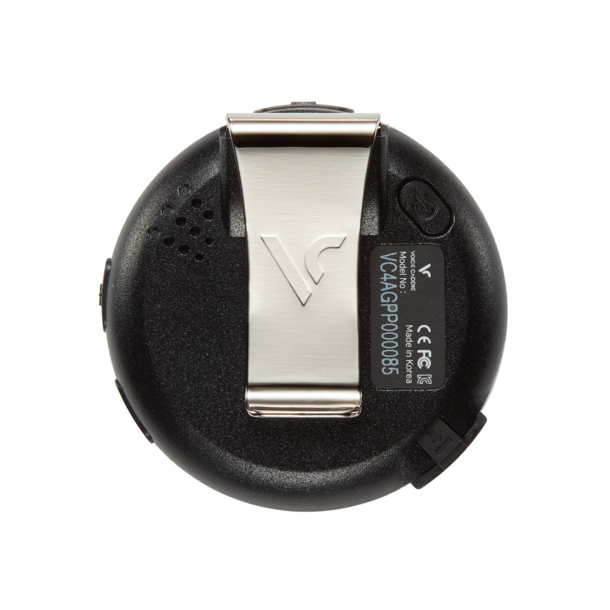 Black and silver Voice Caddie VC4 with visible branding on a white background