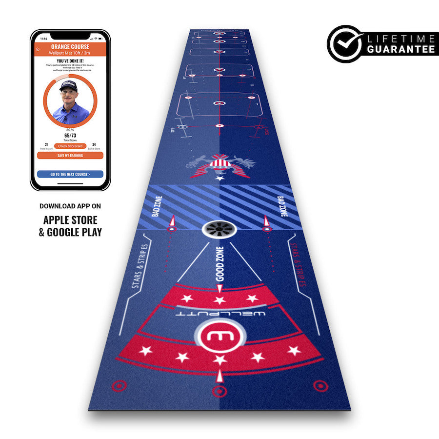 Wellputt 13ft Putting Mat - Stars and Stripes Special Edition image 0