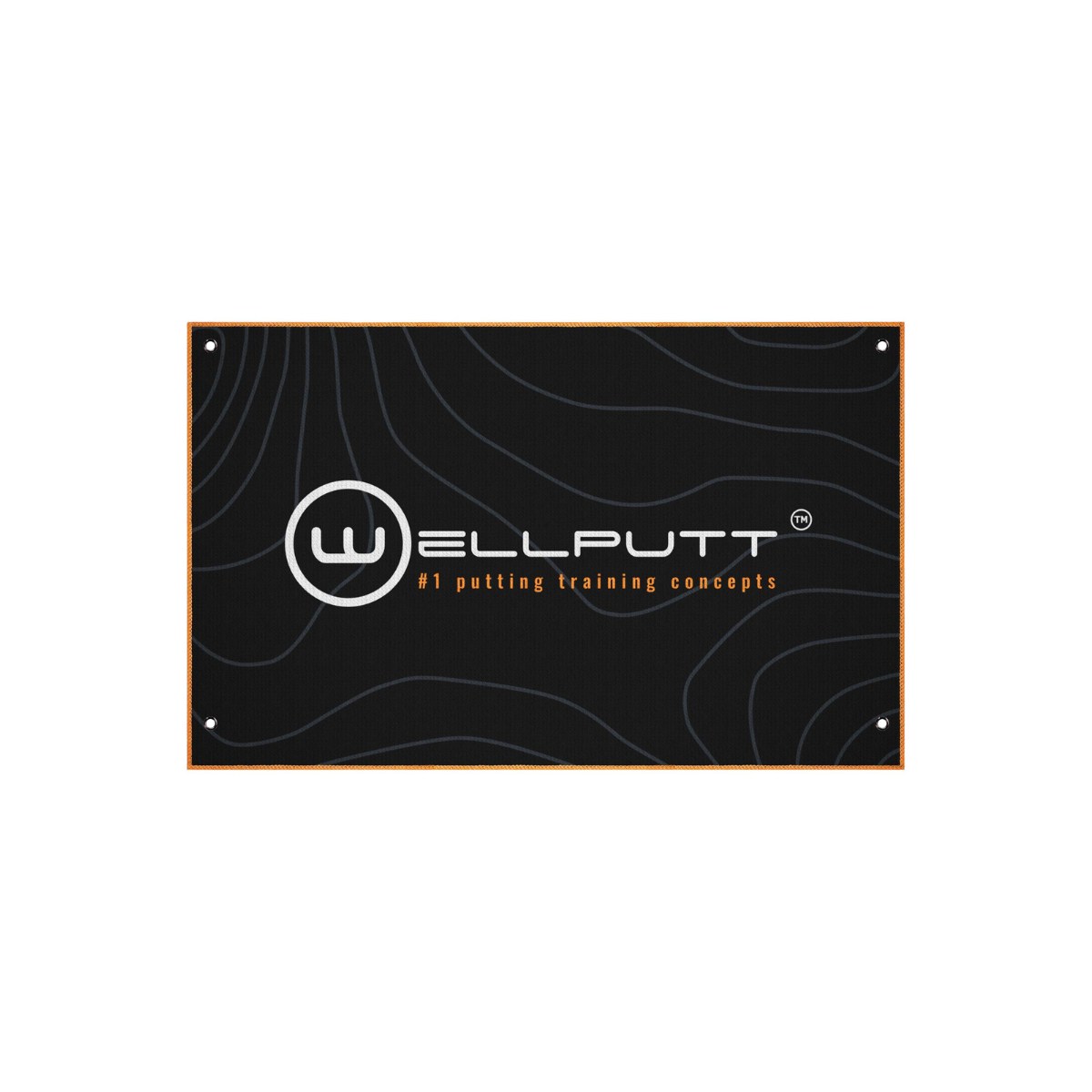 Wellputt Welltowel on a black background