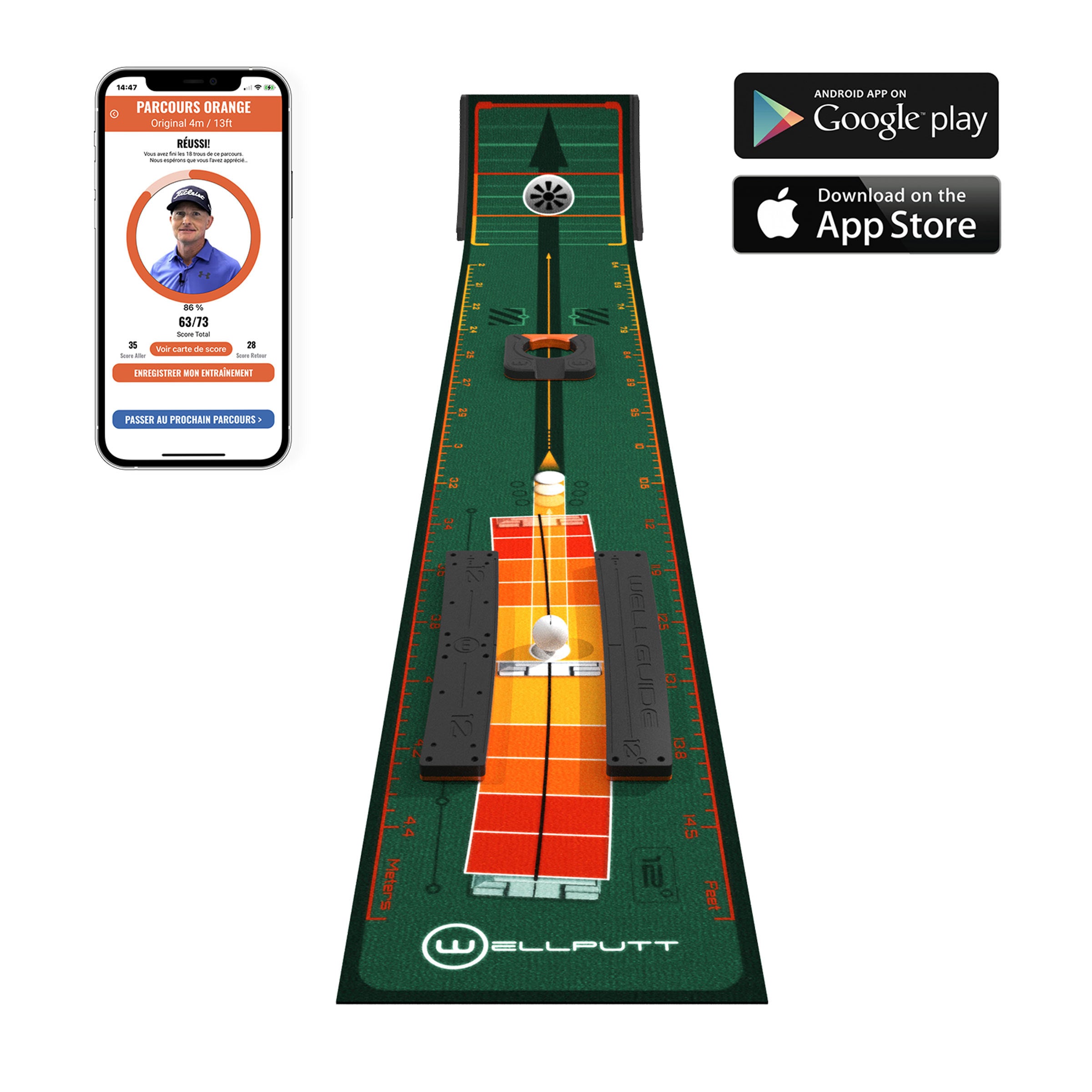 Wellputt Stroke Master 8.2ft | Interactive Putting Training System