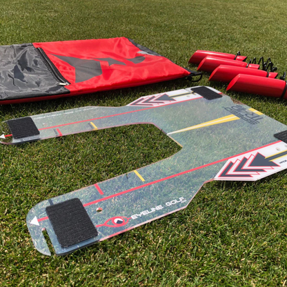 Golf practice tools on grass