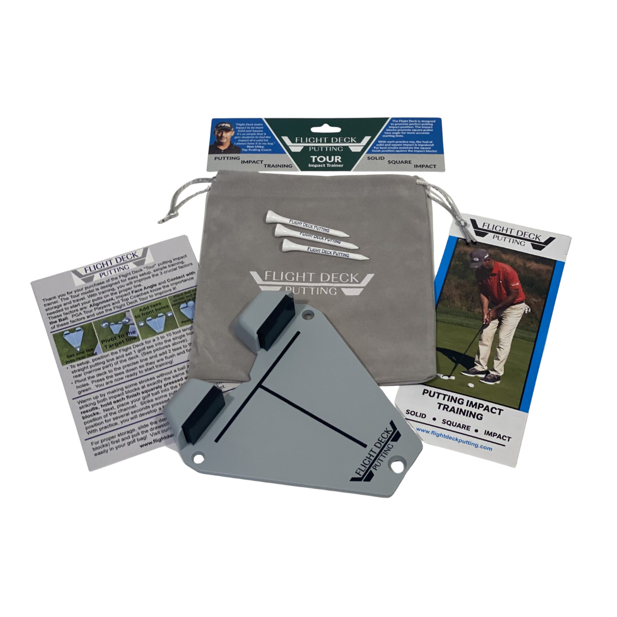 Flight Deck Putting Tour inclusions on white background