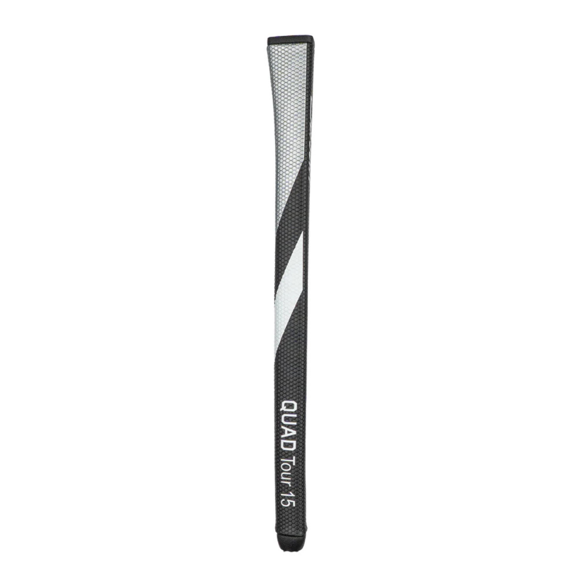 Golf club putter grip with black and white pattern on a white background