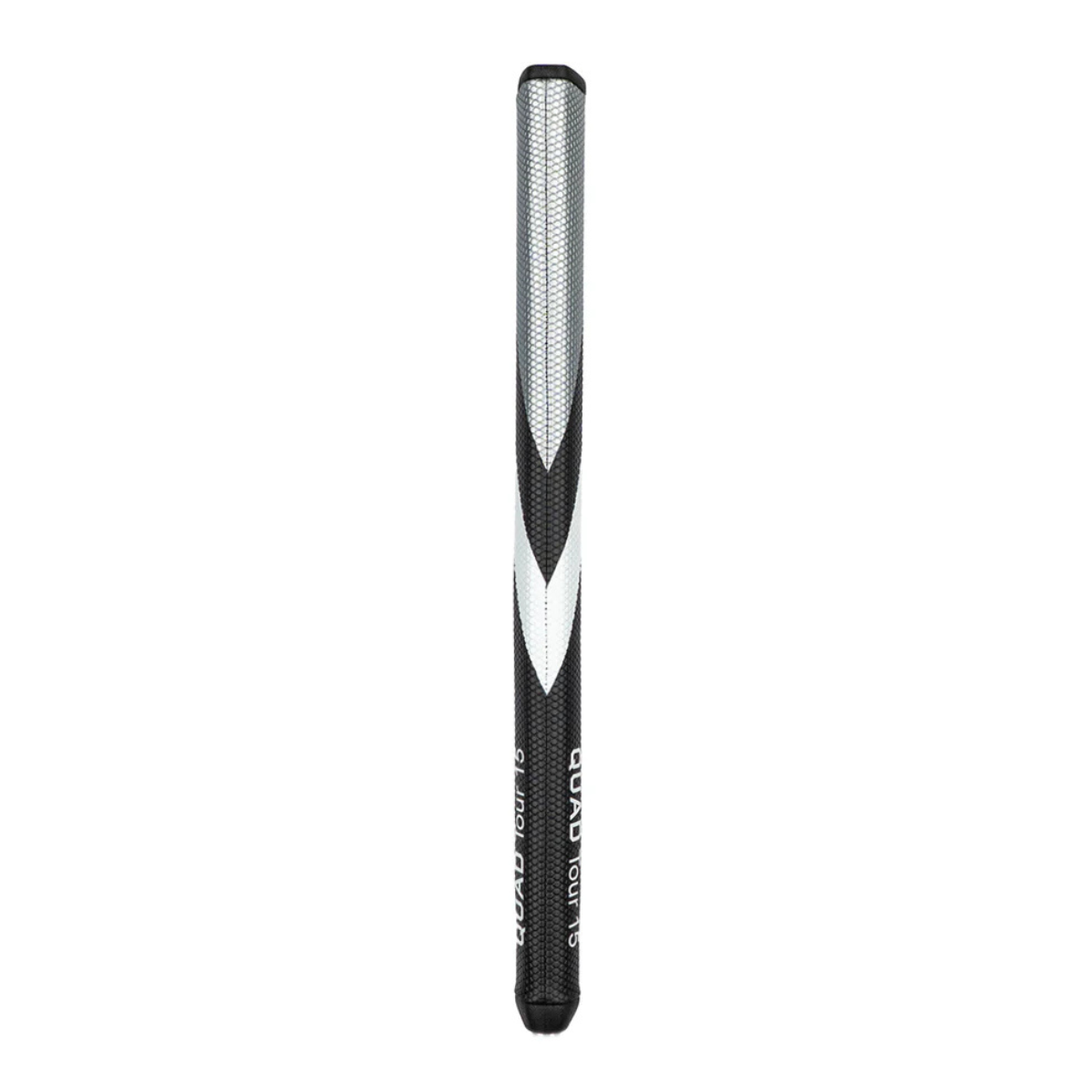 Black and white golf club putter grip on a white background