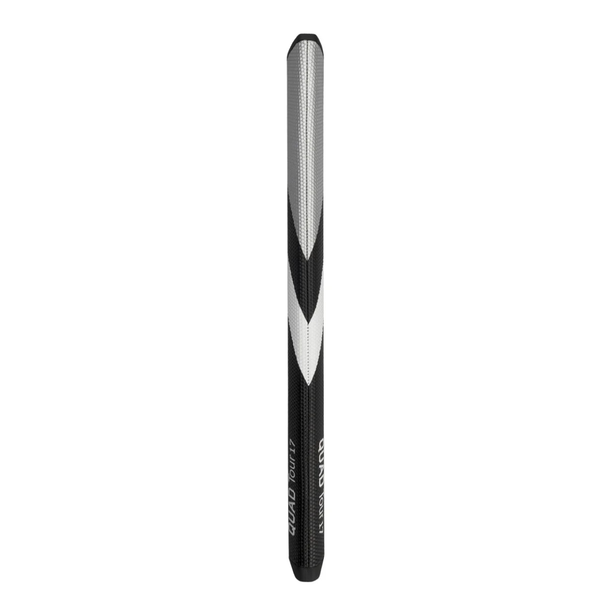 Black and silver putter grip on a white background