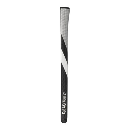 Golf club grip with black and white striped pattern on a white background