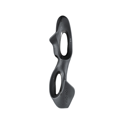Black golf club grip on a white background