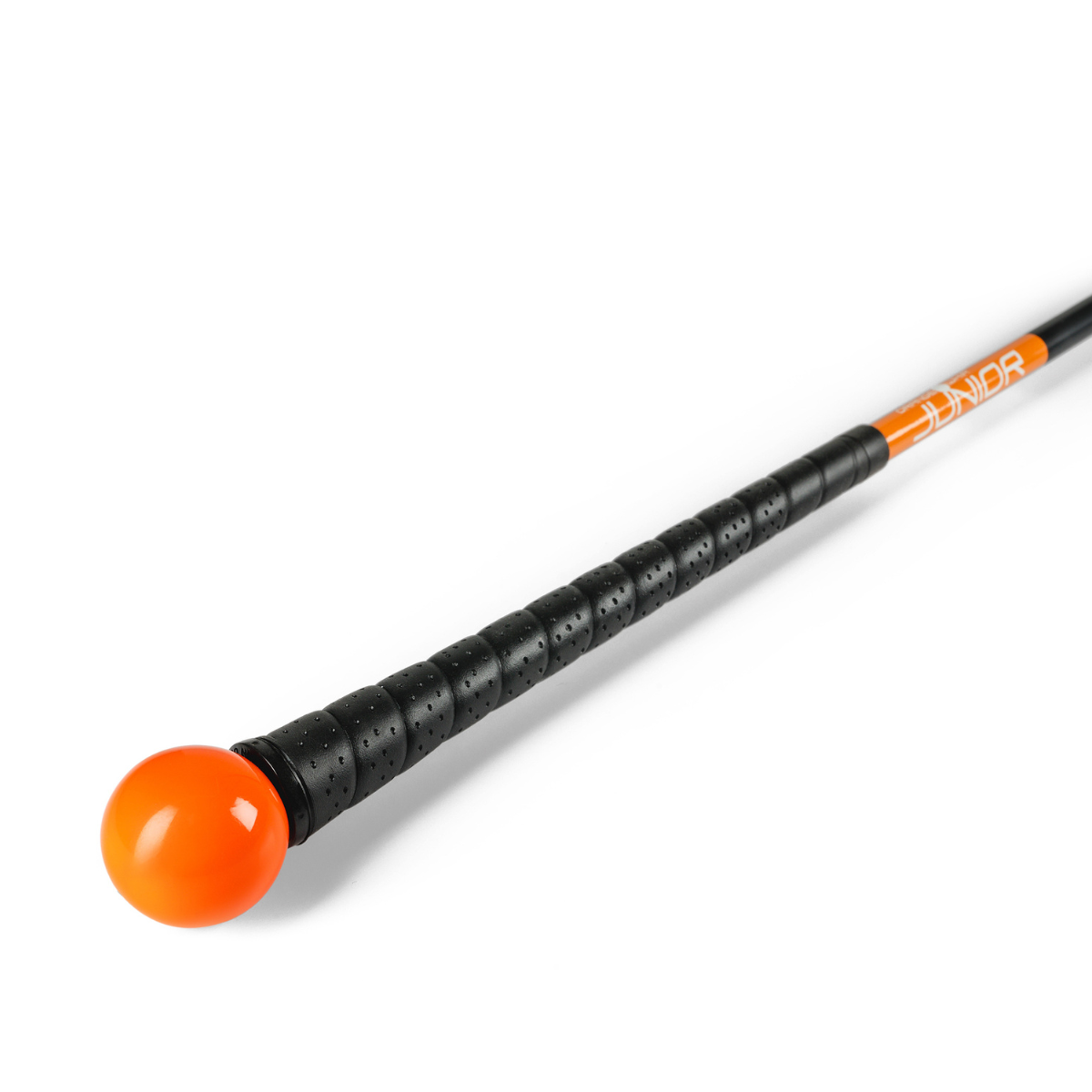 Black and orange Junior stick on a white background