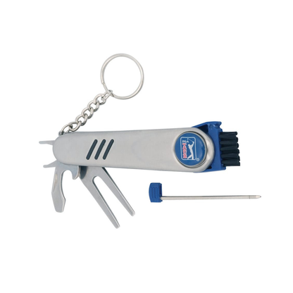 PGA Tour keychain with club brush on a white background