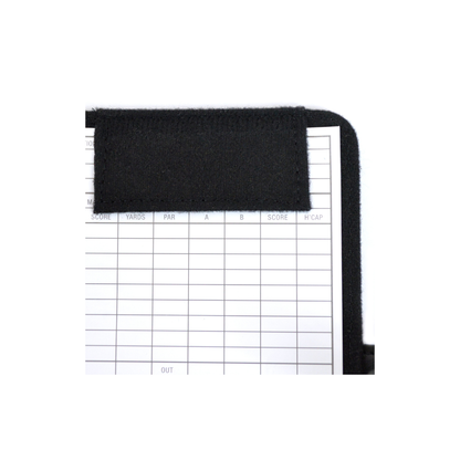 Black and white grid notepad on a white background