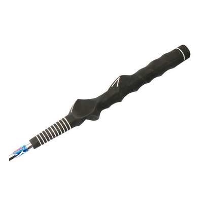 Weighted swing grip handle with white accent lines on a white background