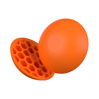 Orange force pedal with a textured surface on a white background