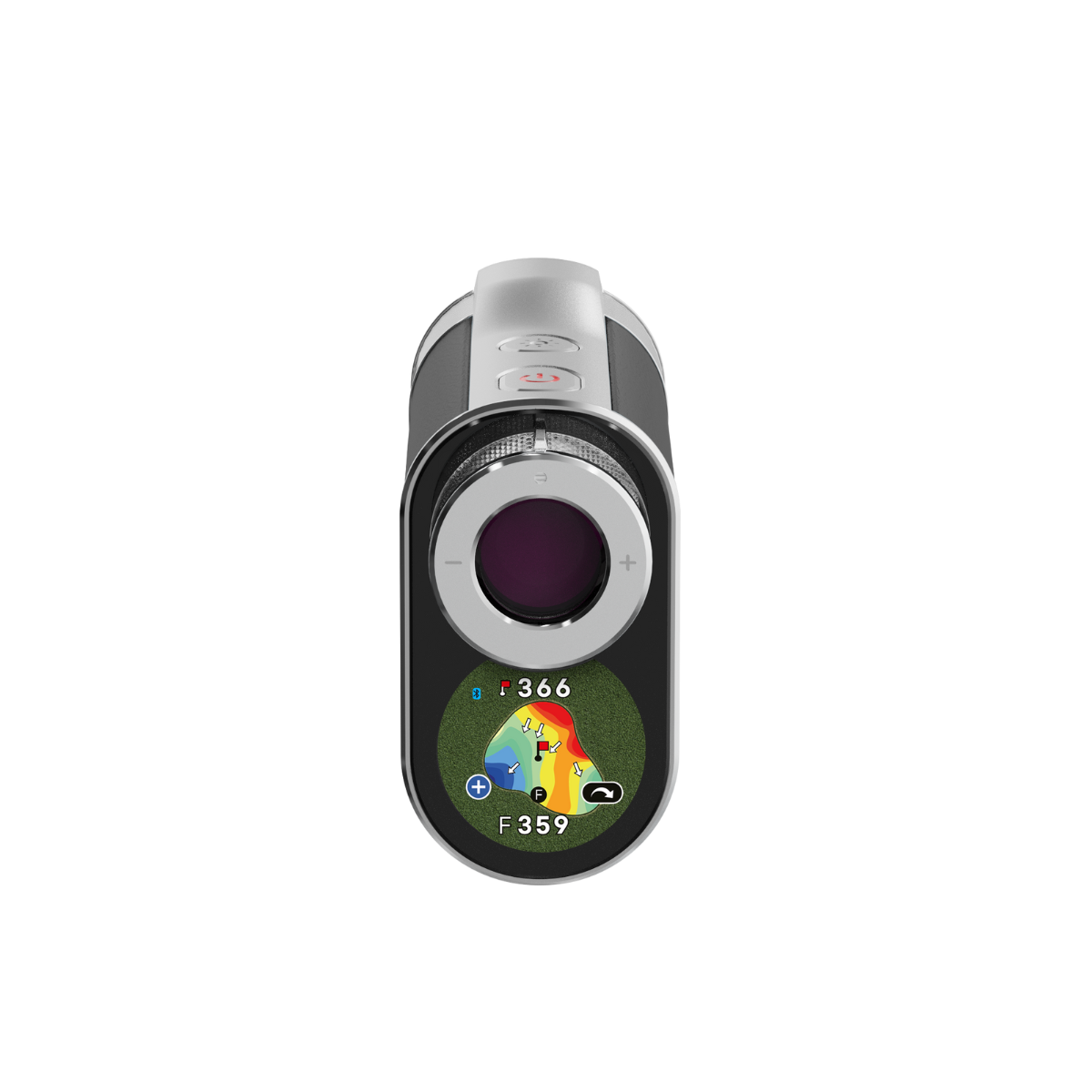 SL3 laser rangefinder with temperature measurement display on a white background