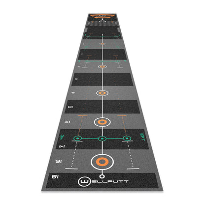 Wellputt 13ft Classic Black putting mat for professional putting practice indoors