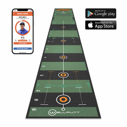 Wellputt 13ft Classic Green putting mat for accurate indoor putting practice