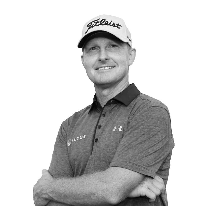 Cameron McCormick with a titleist cap on a transparent background