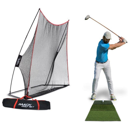 Rukket Haack Golf Net with tri-turf mat